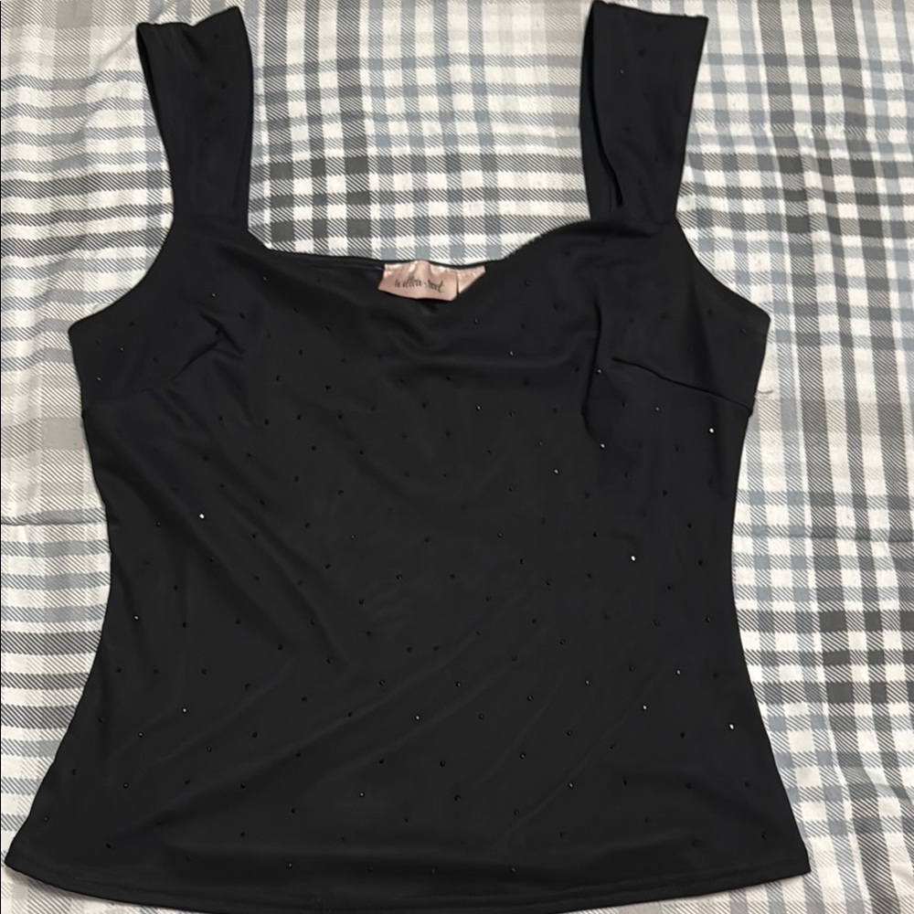 Willow Black Fitted Bustier Tank Top